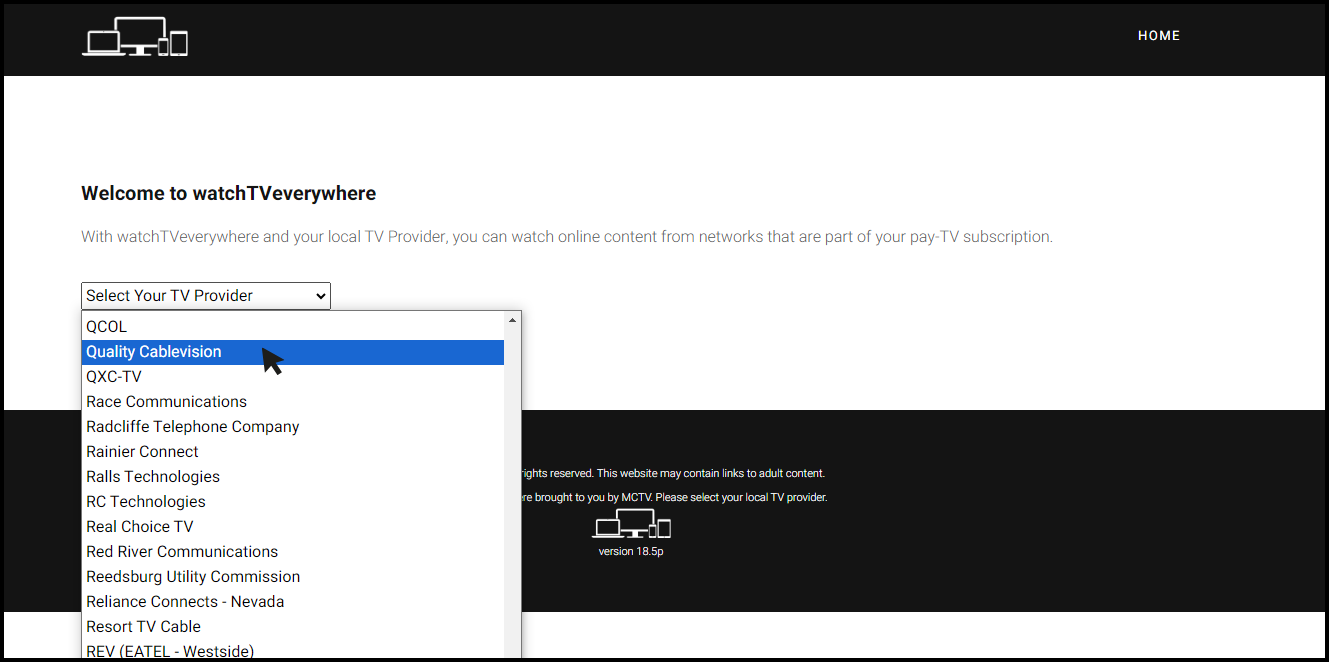 Setup your watchTVeverywhere Quality Cablevision